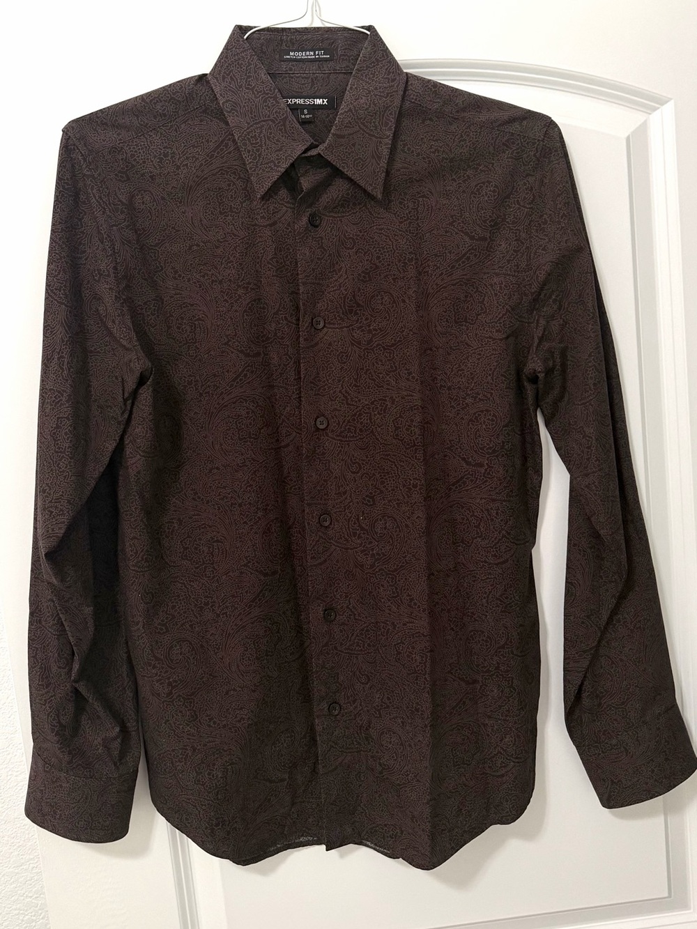 Express 1MX Modern Fit Paisley Dress Shirt – Men’s Small